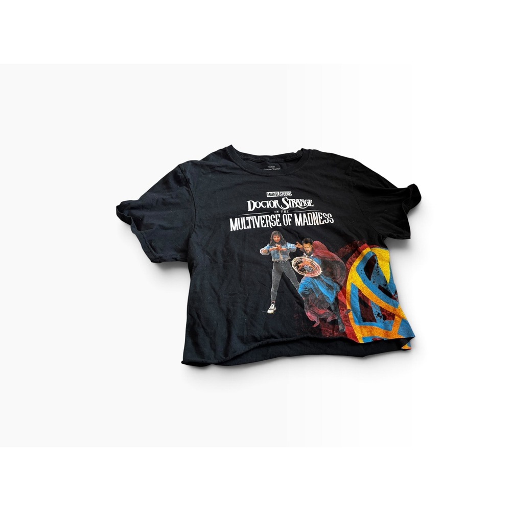 Marvel Doctor Strange Multiverse of Madness S Black Cropped Graphic Tee Shirt